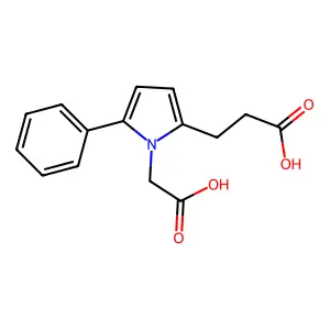3-[1-(Carboxymethyl)-5-phenyl-2-pyrrolyl]propanoic acid structure