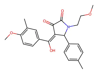 3-hydroxy-4-(4-methoxy-3-methylbenzoyl)-1-(2-methoxyethyl)-5-(4-methylphenyl)-2,5-dihydro-1H-pyrrol-2-one structure