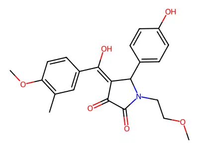 3-hydroxy-5-(4-hydroxyphenyl)-4-(4-methoxy-3-methylbenzoyl)-1-(2-methoxyethyl)-2,5-dihydro-1H-pyrrol-2-one structure