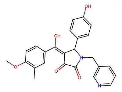 3-hydroxy-5-(4-hydroxyphenyl)-4-(4-methoxy-3-methylbenzoyl)-1-[(pyridin-3-yl)methyl]-2,5-dihydro-1H-pyrrol-2-one structure