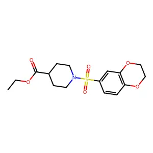 Ethyl 1-(2,3-dihydro-1,4-benzodioxin-6-ylsulfonyl)piperidine-4-carboxylate structure