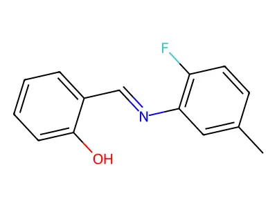 2-{(E)-[(2-fluoro-5-methylphenyl)imino]methyl}phenol structure