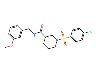 1-(4-chlorophenyl)sulfonyl-N-[(3-methoxyphenyl)methyl]piperidine-3-carboxamide structure
