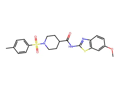 N-(6-methoxybenzo[d]thiazol-2-yl)-1-tosylpiperidine-4-carboxamide structure