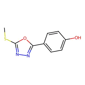 4-(5-(Methylthio)-1,3,4-oxadiazol-2-YL)phenol structure