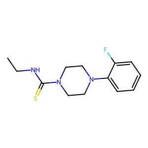 N-ethyl-4-(2-fluorophenyl)piperazine-1-carbothioamide structure