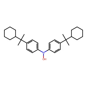 N,N-bis[4-(2-cyclohexylpropan-2-yl)phenyl]hydroxylamine structure