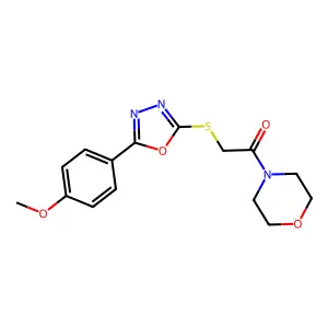 2-((5-(4-Methoxyphenyl)-1,3,4-oxadiazol-2-yl)thio)-1-morpholinoethanone structure