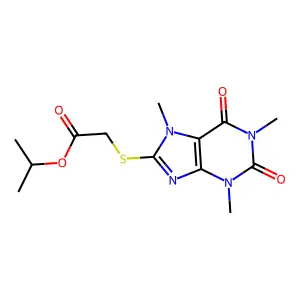 Propan-2-yl 2-(1,3,7-trimethyl-2,6-dioxopurin-8-yl)sulfanylacetate structure