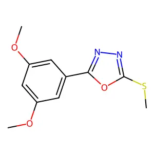 2-(3,5-Dimethoxyphenyl)-5-(methylsulfanyl)-1,3,4-oxadiazole structure