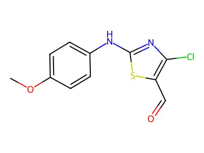 4-Chloro-2-((4-methoxyphenyl)amino)-1,3-thiazole-5-carbaldehyde structure