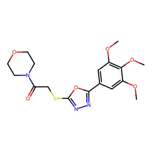 1-(morpholin-4-yl)-2-{[5-(3,4,5-trimethoxyphenyl)-1,3,4-oxadiazol-2-yl]sulfanyl}ethan-1-one structure