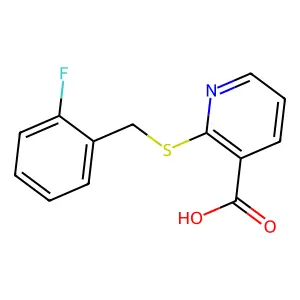 2-{[(2-Fluorophenyl)methyl]sulfanyl}pyridine-3-carboxylic acid structure