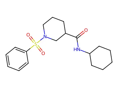 3-Piperidinecarboxamide, N-cyclohexyl-1-(phenylsulfonyl)- structure