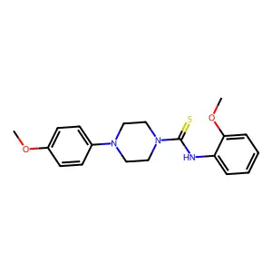 N-(2-methoxyphenyl)-4-(4-methoxyphenyl)piperazine-1-carbothioamide structure