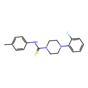 (4-(2-Fluorophenyl)piperazinyl)((4-methylphenyl)amino)methane-1-thione structure