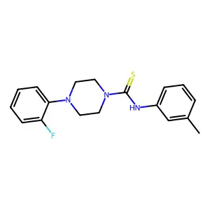 4-(2-fluorophenyl)-N-(3-methylphenyl)piperazine-1-carbothioamide structure