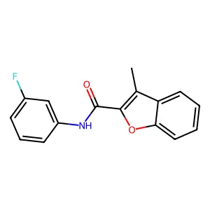 N-(3-fluorophenyl)-3-methyl-1-benzofuran-2-carboxamide structure