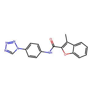 3-methyl-N-[4-(tetrazol-1-yl)phenyl]-1-benzofuran-2-carboxamide structure