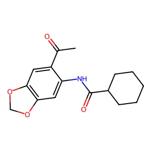 N-(6-acetyl-1,3-benzodioxol-5-yl)cyclohexanecarboxamide structure