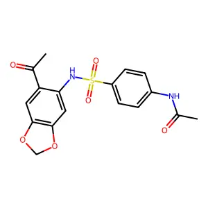 N-[4-(6-Acetyl-benzo[1,3]dioxol-5-ylsulfamoyl)-phenyl]-acetamide structure