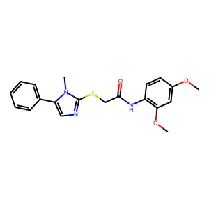 N-(2,4-dimethoxyphenyl)-2-((1-methyl-5-phenyl-1H-imidazol-2-yl)thio)acetamide structure