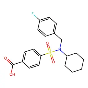 4-[Cyclohexyl-(4-fluoro-benzyl)-sulfamoyl]-benzoic acid structure