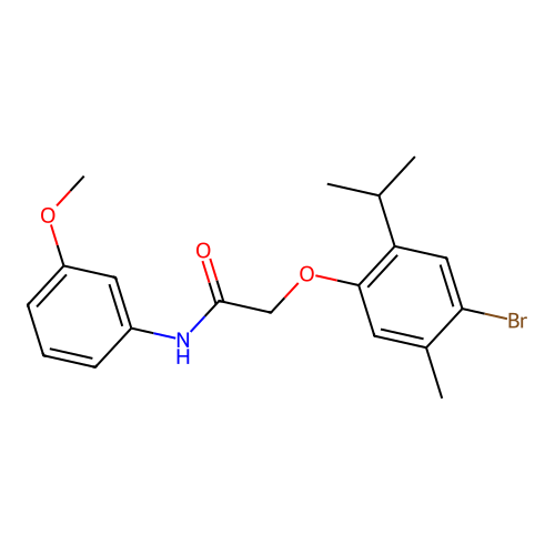 2-(4-bromo-2-isopropyl-5-methylphenoxy)-N-(3-methoxyphenyl)acetamide structure