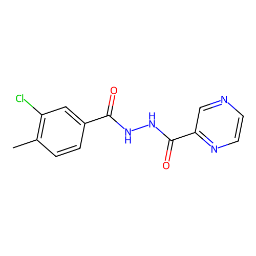 N'-(3-chloro-4-methylbenzoyl)pyrazine-2-carbohydrazide structure