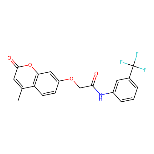 2-((4-methyl-2-oxo-2H-chromen-7-yl)oxy)-N-(3-(trifluoromethyl)phenyl)acetamide structure