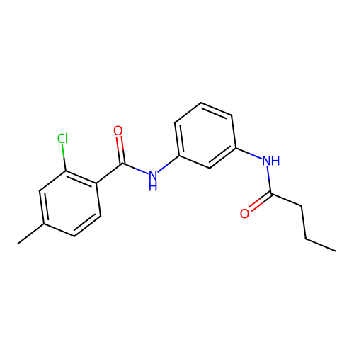 N-[3-(butanoylamino)phenyl]-2-chloro-4-methylbenzamide structure