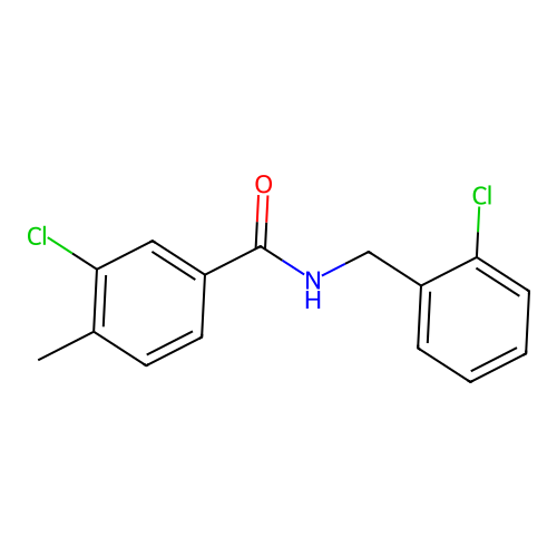 3-chloro-N-[(2-chlorophenyl)methyl]-4-methylbenzamide structure