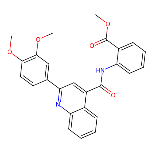 Methyl 2-({[2-(3,4-dimethoxyphenyl)quinolin-4-yl]carbonyl}amino)benzoate structure
