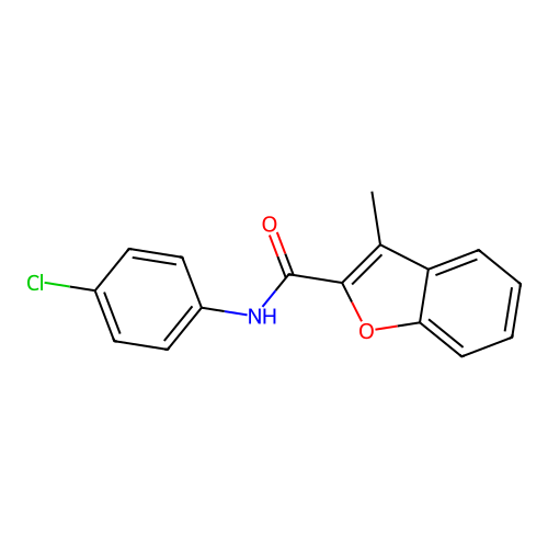N-(4-chlorophenyl)-3-methyl-1-benzofuran-2-carboxamide structure