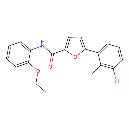 5-(3-chloro-2-methylphenyl)-N-(2-ethoxyphenyl)furan-2-carboxamide structure