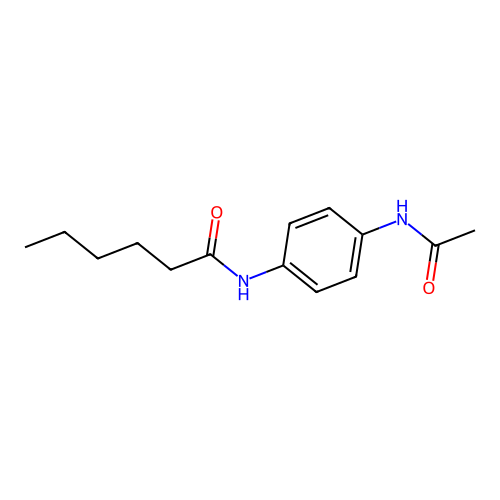 N-(4-acetamidophenyl)hexanamide structure