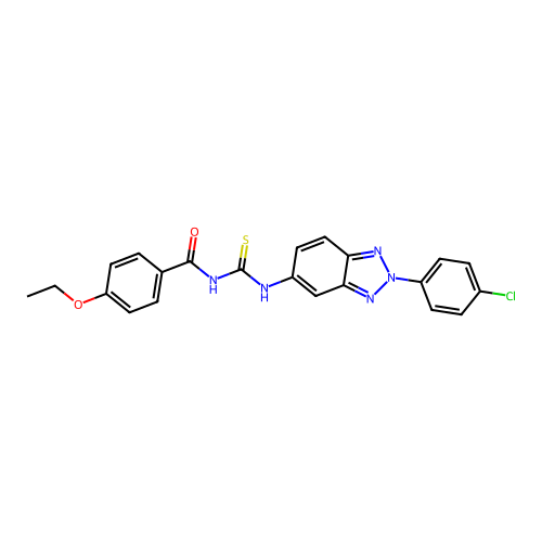 N-{[2-(4-chlorophenyl)-2H-benzotriazol-5-yl]carbamothioyl}-4-ethoxybenzamide structure