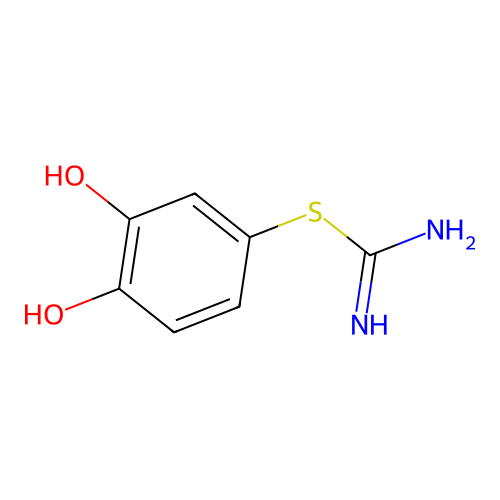 S-(3,4-dihydroxyphenyl)-isothiourea structure