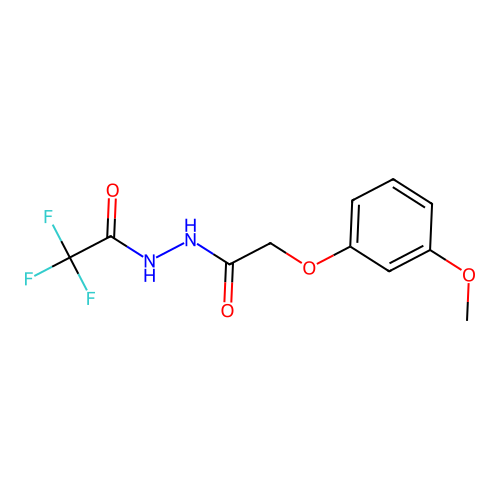 2,2,2-trifluoro-N'-[(3-methoxyphenoxy)acetyl]acetohydrazide structure