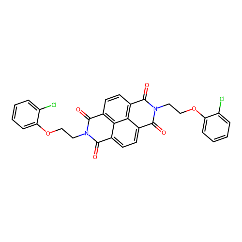 2,7-bis[2-(2-chlorophenoxy)ethyl]benzo[lmn][3,8]phenanthroline-1,3,6,8(2H,7H)-tetrone structure