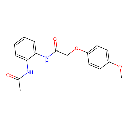N-[2-(acetylamino)phenyl]-2-(4-methoxyphenoxy)acetamide structure