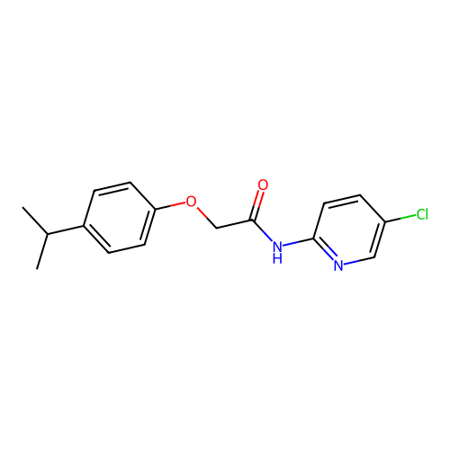 N-(5-chloropyridin-2-yl)-2-[4-(propan-2-yl)phenoxy]acetamide structure