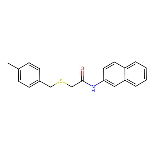2-[(4-methylphenyl)methylsulfanyl]-N-naphthalen-2-ylacetamide structure