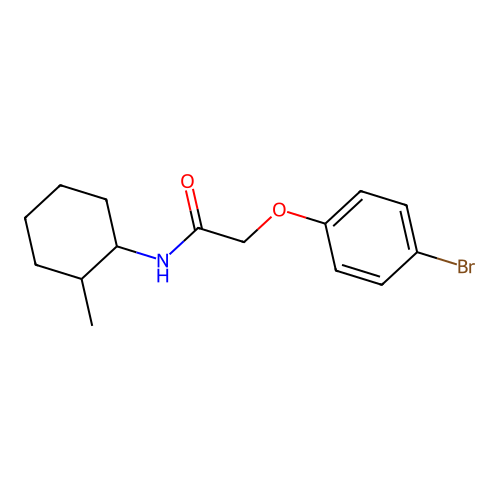 2-(4-bromophenoxy)-N-(2-methylcyclohexyl)acetamide structure