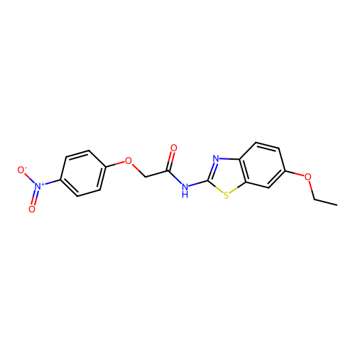 N-(6-ethoxy-1,3-benzothiazol-2-yl)-2-(4-nitrophenoxy)acetamide structure