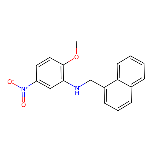 2-methoxy-N-(naphthalen-1-ylmethyl)-5-nitroaniline structure