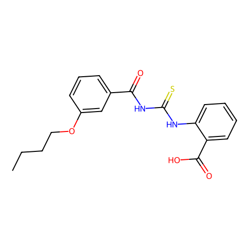 2-[(3-Butoxybenzoyl)carbamothioylamino]benzoic acid structure