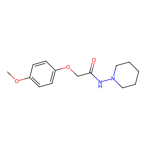 2-(4-methoxyphenoxy)-N-(piperidin-1-yl)acetamide structure
