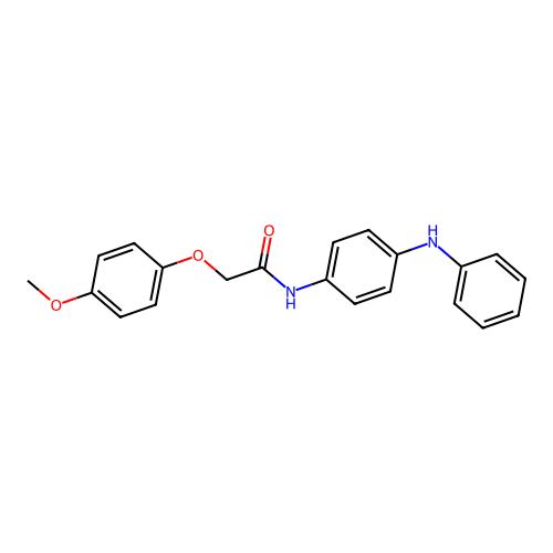 2-(4-methoxyphenoxy)-N-[4-(phenylamino)phenyl]acetamide structure