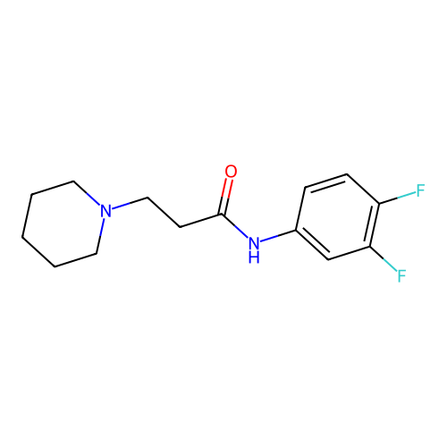 N-(3,4-difluorophenyl)-3-(piperidin-1-yl)propanamide structure